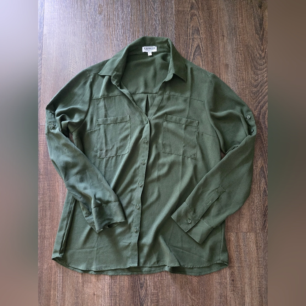 Zara Green Lightweight Shirt Jacket